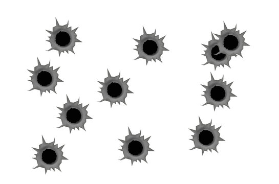 png break bullet steel background with ragged edge explosion design ripped metal vector hole circle projectile crime damage ricochet torn machine element gap violence

