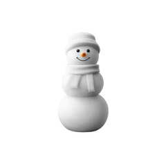 Adorable 3D Rendered Snowman with Hat and Scarf - Winter Holiday Character