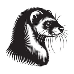 Modern mink silhouette vector with sharp lines for professional digital branding &ndash; mink silhouette &ndash; mink vector &ndash; mink illustration &ndash; silhouette of mink &ndash; mink icon

