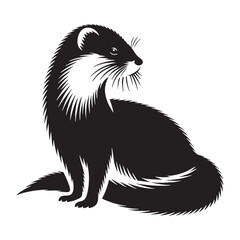 Simple and minimal mink silhouette vector for scalable logo and branding applications – mink silhouette – mink vector – mink illustration – silhouette of mink – mink icon

