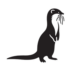 Smooth mink silhouette vector for use in branding and professional designs – mink silhouette – mink vector – mink illustration – silhouette of mink – mink icon

