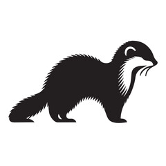 Clean and crisp mink silhouette vector for logo development and graphic design – mink silhouette – mink vector – mink illustration – silhouette of mink – mink icon

