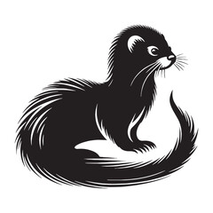 High-quality mink silhouette vector for use in logos, web design, and digital art – mink silhouette – mink vector – mink illustration – silhouette of mink – mink icon

