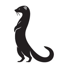 Iconic mink silhouette vector perfect for creative designs and custom logos – mink silhouette – mink vector – mink illustration – silhouette of mink – mink icon

