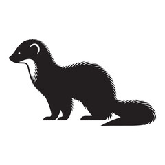 Clean-lined mink silhouette vector for high-definition logos and graphic design – mink silhouette – mink vector – mink illustration – silhouette of mink – mink icon

