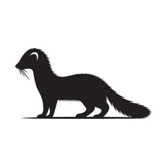 Refined mink silhouette vector designed for minimalistic branding and logos – mink silhouette – mink vector – mink illustration – silhouette of mink – mink icon

