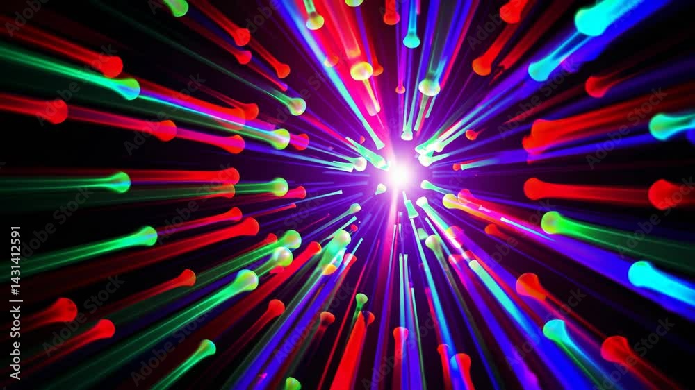 Poster vibrant light spectacle with colorful rays and dynamic patterns