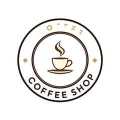 Coffee shop logo design template vector art illustration for cafe and restaurant business branding 100