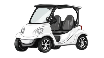 White electric vehicle on a transparent background, perfect for eco-friendly transportation concepts.