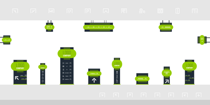 png commercial signage with banner factory frame display system template advertising apartment mall architecture store indoor vector blank pylon red board design

