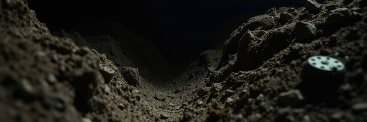 Fototapeta premium Dark Martian Landscape: A Gritty, Textured Vista