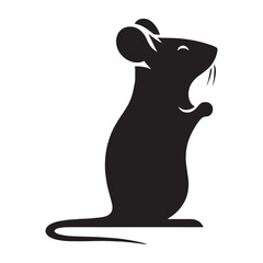 Refined mouse vector silhouette for professional use in logo creation – mouse silhouette – mouse vector – mouse illustration – silhouette of mouse – mouse icon

