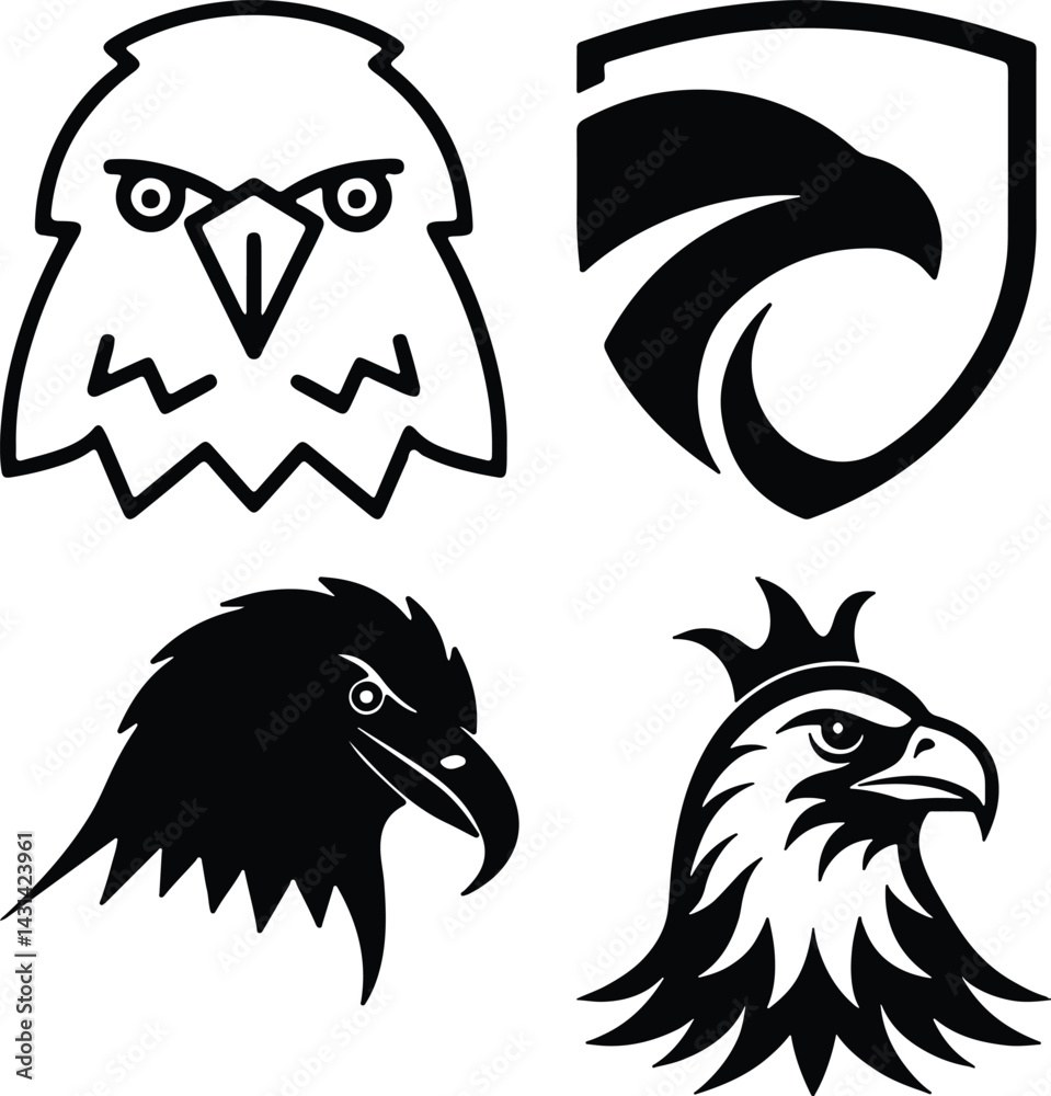 Fototapete eagle head simple icon. vector icon all icon viktor..