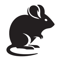 Refined mouse silhouette vector with smooth lines for digital applications – mouse silhouette – mouse vector – mouse illustration – silhouette of mouse – mouse icon

