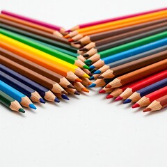 Fototapeta premium colored pencils on white background