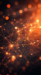 Obraz premium Vibrant digital abstraction with glowing lines and particles flowing in a dark atmosphere