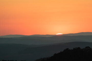 sunset in the mountains
