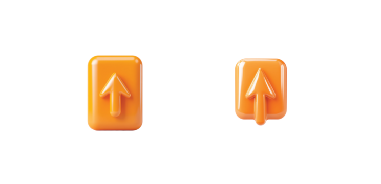 arrow icons displayed in different sizes 3d