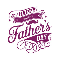 Happy fathers day typography poster design.	