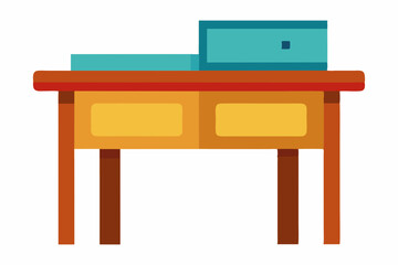 wooden table vector illustration on white background 