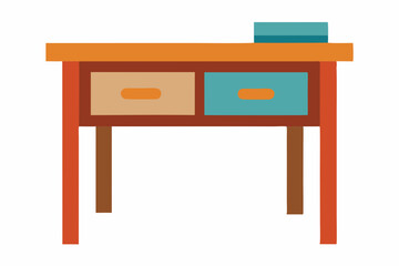wooden table vector illustration on white background 