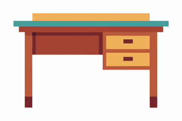 wooden table vector illustration on white background 
