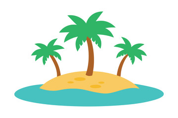 Obraz premium a-sandy-island-with-coconut-palms-surrounded-by-tu.eps