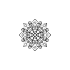 Mandala vector snowflake isolated on white background
