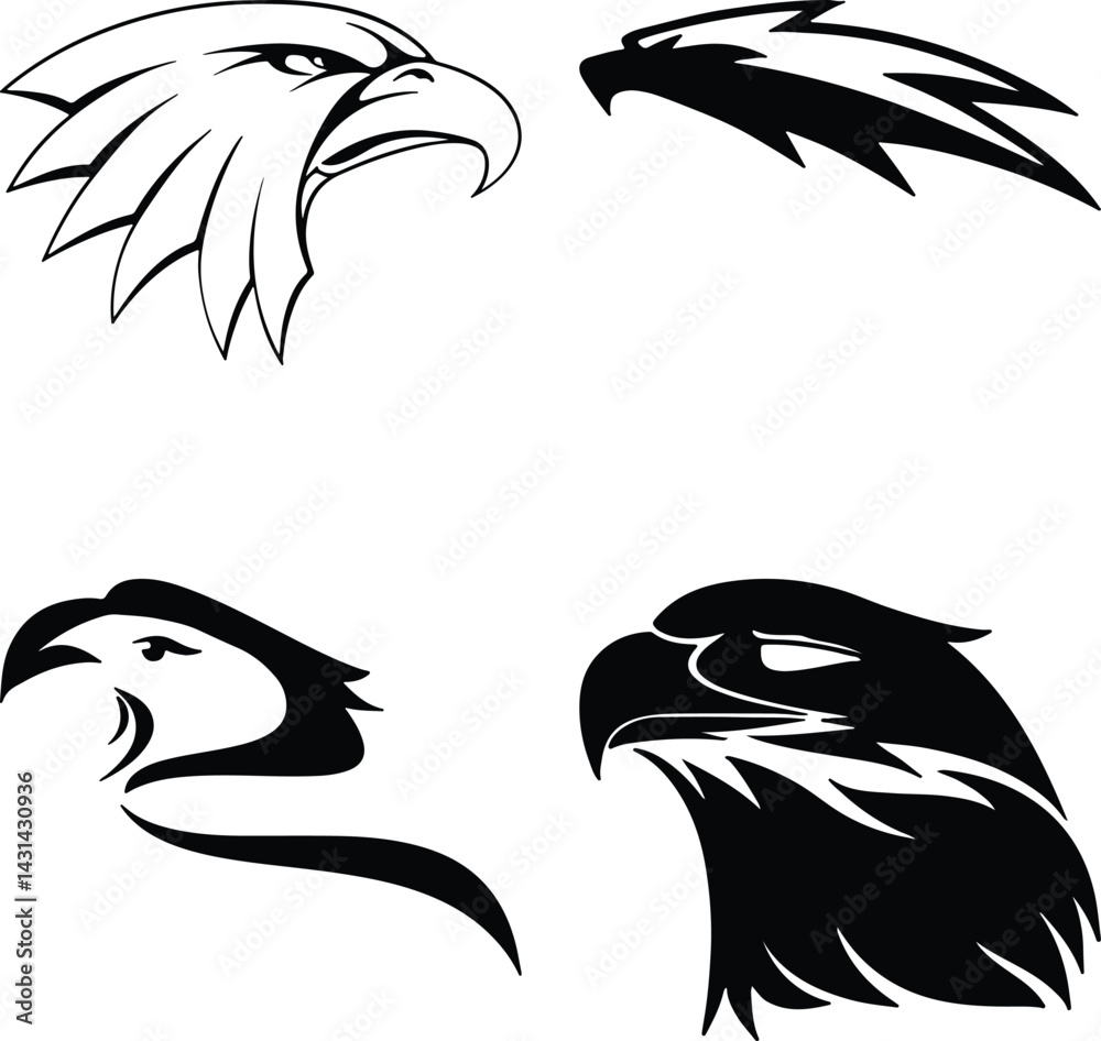 Fototapete Eagle head simple icon. Vector ICON all icon Viktor..