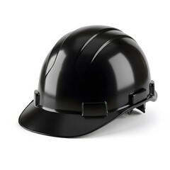 Fototapeta premium Isolated black hard hat on white