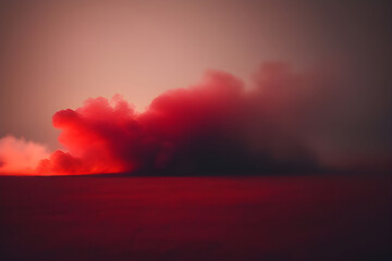 Naklejka premium Cinematic Shoot Abstract Red Smoke In Dark