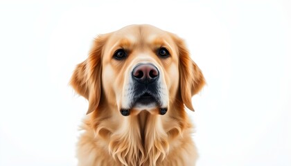 Fototapeta premium Golden retriever dog smiling in bright studio portrait
