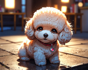 Stylized Poodle Breed of Dog