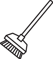 plastic toilet brush line art, black outline, vector and illustration, coloring book page line art drawing