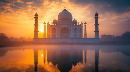 Taj Mahal Sunrise: A Majestic Reflection
