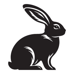 Iconic rabbit silhouette vector created for logo and digital art use – rabbit silhouette – rabbit vector – rabbit illustration – silhouette of rabbit – rabbit icon

