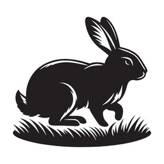 Precision-cut rabbit silhouette vector suitable for vector-based projects – rabbit silhouette – rabbit vector – rabbit illustration – silhouette of rabbit – rabbit icon

