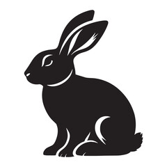 Sharp-edged rabbit silhouette vector for modern digital design – rabbit silhouette – rabbit vector – rabbit illustration – silhouette of rabbit – rabbit icon

