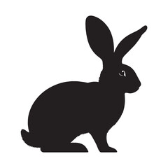 Refined rabbit silhouette vector designed for brand and logo clarity – rabbit silhouette – rabbit vector – rabbit illustration – silhouette of rabbit – rabbit icon

