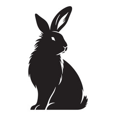 Simple rabbit vector silhouette crafted for easy integration into projects – rabbit silhouette – rabbit vector – rabbit illustration – silhouette of rabbit – rabbit icon

