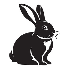 Clean rabbit silhouette illustration for versatile logo and brand design – rabbit silhouette – rabbit vector – rabbit illustration – silhouette of rabbit – rabbit icon

