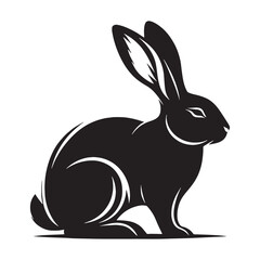 High-definition rabbit silhouette vector designed for scalable branding – rabbit silhouette – rabbit vector – rabbit illustration – silhouette of rabbit – rabbit icon

