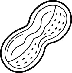 peanuts outline  vector art illustration on white background