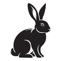 Fototapeta premium Simple rabbit silhouette vector for strong visual identity design – rabbit silhouette – rabbit vector – rabbit illustration – silhouette of rabbit – rabbit icon