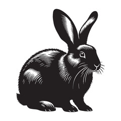 Dynamic rabbit silhouette vector built for digital branding projects – rabbit silhouette – rabbit vector – rabbit illustration – silhouette of rabbit – rabbit icon

