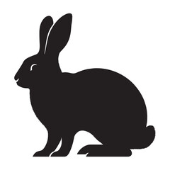 Clean-lined rabbit silhouette vector for minimalistic design assets – rabbit silhouette – rabbit vector – rabbit illustration – silhouette of rabbit – rabbit icon

