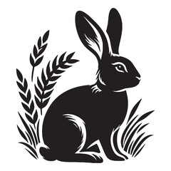 Refined rabbit vector silhouette perfect for high-impact branding – rabbit silhouette – rabbit vector – rabbit illustration – silhouette of rabbit – rabbit icon

