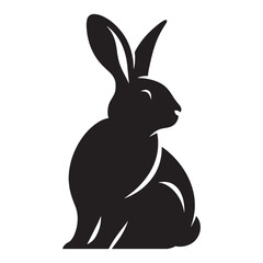 Sleek rabbit silhouette vector designed for clean modern designs – rabbit silhouette – rabbit vector – rabbit illustration – silhouette of rabbit – rabbit icon

