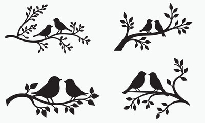 Lovebirds on a Branch