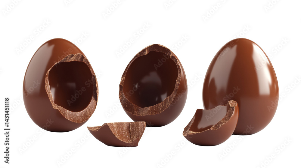 Poster delectable chocolate easter eggs arranged against a dark background creating a visual treat